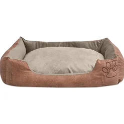 MAISON EXCLUSIVE - Lit pour chiens avec coussin cuir artificiel pu taille xl beige