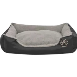 MAISON EXCLUSIVE - Lit pour chiens avec coussin rembourré taille l noir