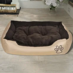 MAISON EXCLUSIVE - Lit pour chiens beige et marron xxl