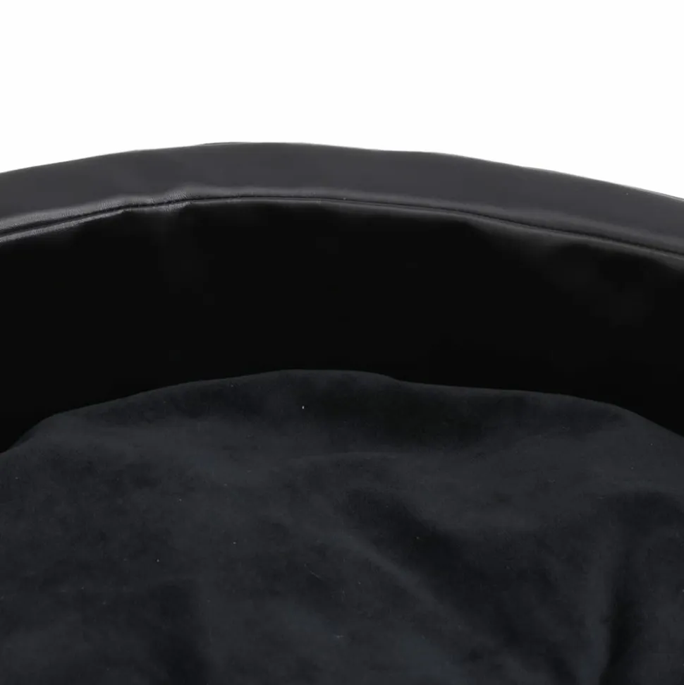 MAISON EXCLUSIVE - Lit pour chiens noir 90x79x20 cm peluche et similicuir