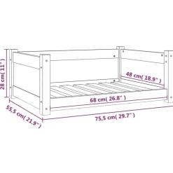 MAISON EXCLUSIVE - Lit pour chien 75,5x55,5x28 cm bois massif de pin