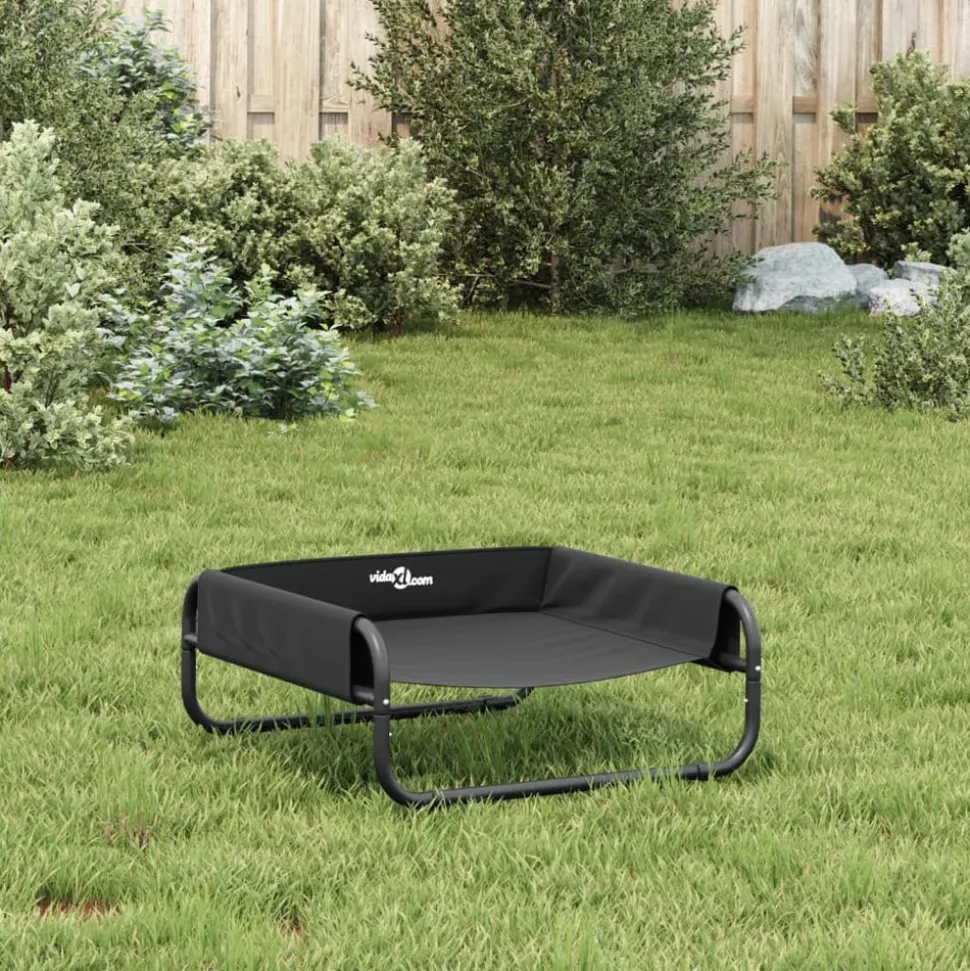 MAISON EXCLUSIVE - Lit surélevé pour chien anthracite tissu oxford et acier