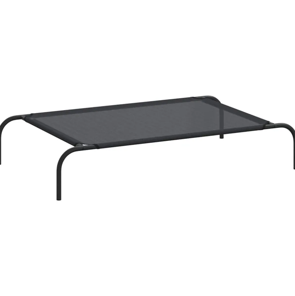 MAISON EXCLUSIVE - Lit surélevé pour chien noir l textilène