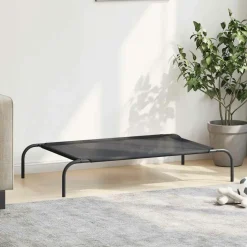 MAISON EXCLUSIVE - Lit surélevé pour chien noir l textilène