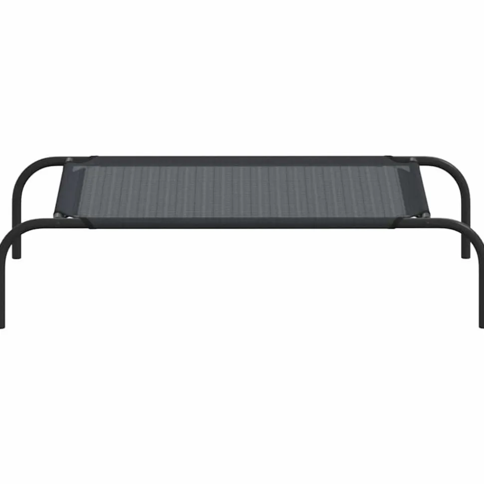 MAISON EXCLUSIVE - Lit surélevé pour chien noir s textilène