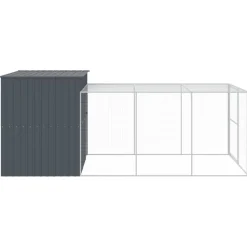 MAISON EXCLUSIVE - Niche pour chien avec cour anthracite 214x457x181 cm