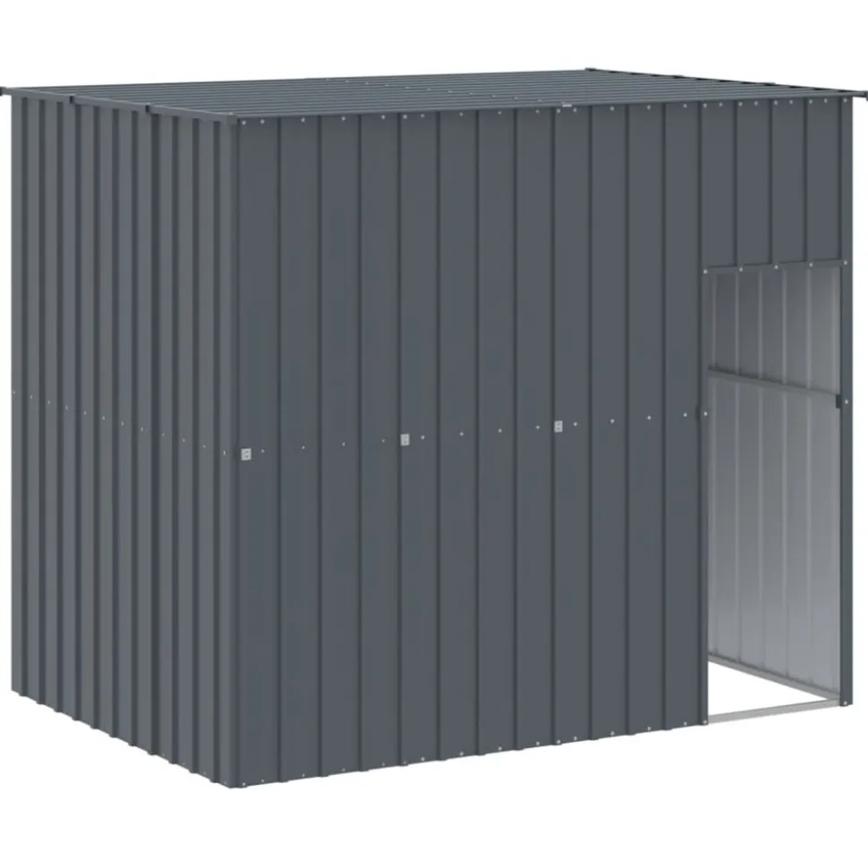 MAISON EXCLUSIVE - Niche pour chien avec cour anthracite 214x457x181 cm