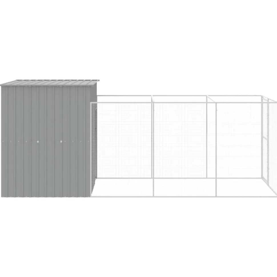 MAISON EXCLUSIVE - Niche pour chien avec cour gris clair 165x455x181 cm