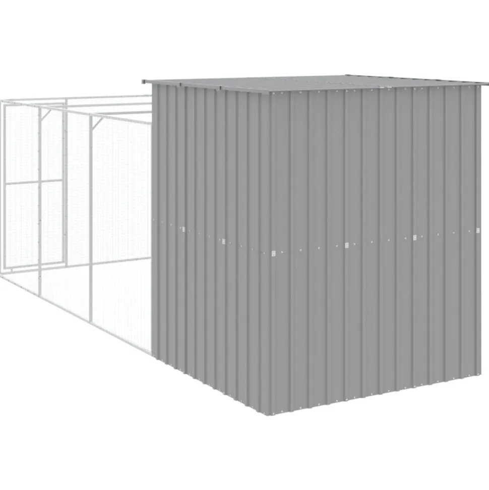 MAISON EXCLUSIVE - Niche pour chien avec cour gris clair 165x455x181 cm