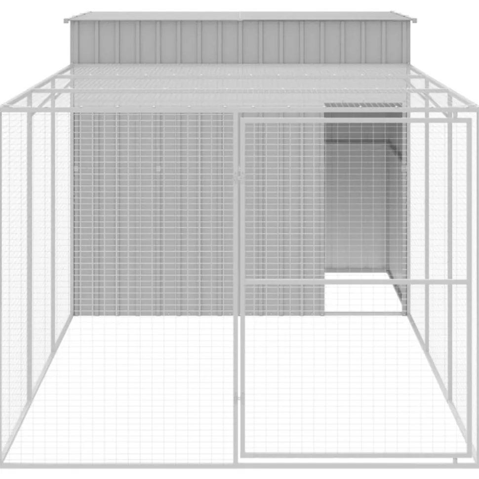 MAISON EXCLUSIVE - Niche pour chien avec cour gris clair 214x457x181 cm