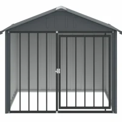 MAISON EXCLUSIVE - Niche pour chien avec toit noir 117x103x102 cm acier galvanisé