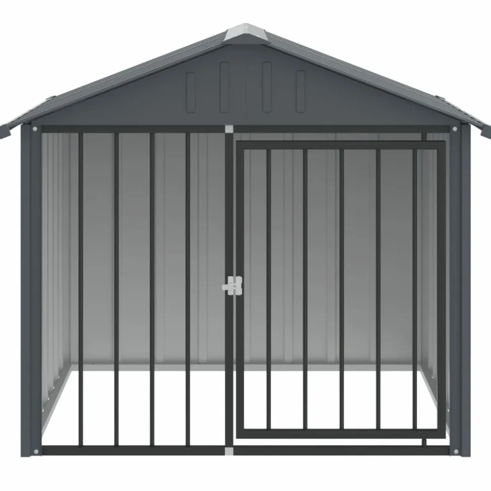 MAISON EXCLUSIVE - Niche pour chien avec toit noir 117x103x102 cm acier galvanisé