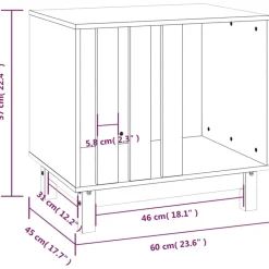 MAISON EXCLUSIVE - Niche pour chien blanc 60x45x57 cm bois de pin massif