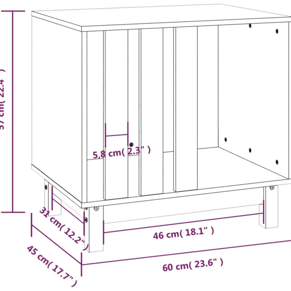 MAISON EXCLUSIVE - Niche pour chien 60x45x57 cm bois de pin massif