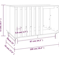 MAISON EXCLUSIVE - Niche pour chien 100x70x72 cm bois de pin massif