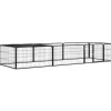 MAISON EXCLUSIVE - Parc pour chien 8 panneaux noir 100x50cm acier enduit de poudre