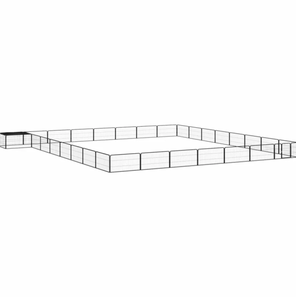 MAISON EXCLUSIVE - Parc pour chien 32panneaux noir 100x50cm acier enduit de poudre