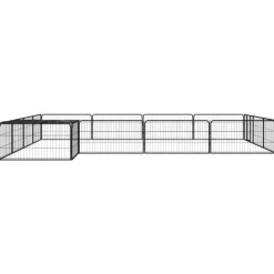 MAISON EXCLUSIVE - Parc pour chien 16panneaux noir 100x50cm acier enduit de poudre