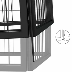 MAISON EXCLUSIVE - Parc pour chien 16panneaux noir 100x50cm acier enduit de poudre