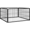 MAISON EXCLUSIVE - Parc pour chien 4 panneaux noir 100x50cm acier enduit de poudre