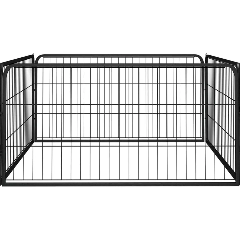 MAISON EXCLUSIVE - Parc pour chien 4 panneaux noir 100x50cm acier enduit de poudre