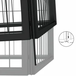 MAISON EXCLUSIVE - Parc pour chien 4 panneaux noir 100x50cm acier enduit de poudre