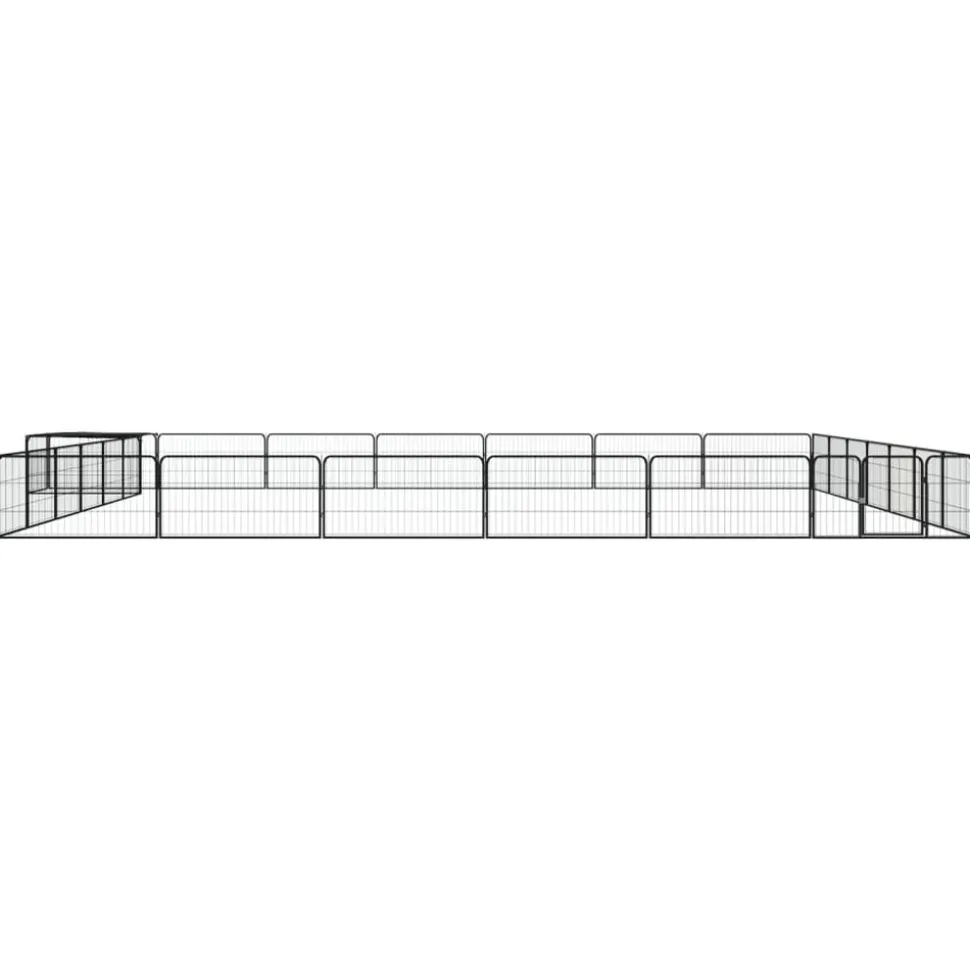 MAISON EXCLUSIVE - Parc pour chien 28panneaux noir 100x50cm acier enduit de poudre