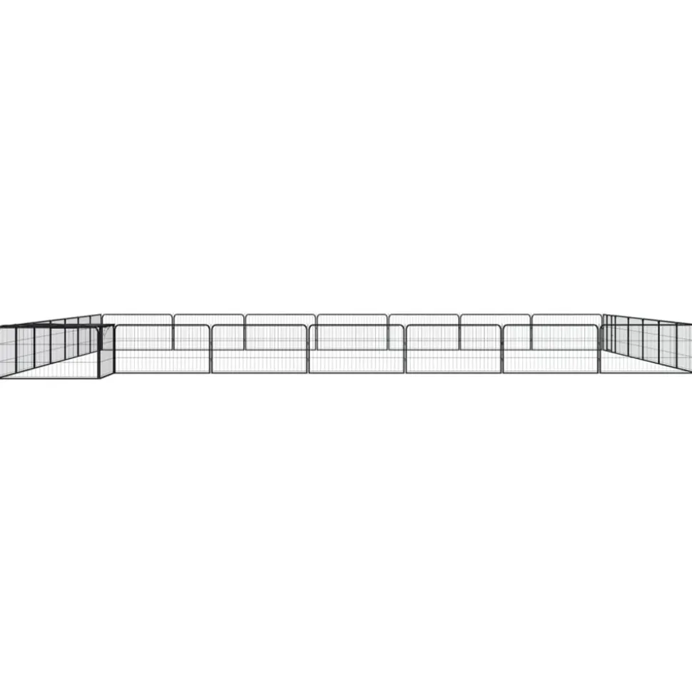 MAISON EXCLUSIVE - Parc pour chien 28panneaux noir 100x50cm acier enduit de poudre