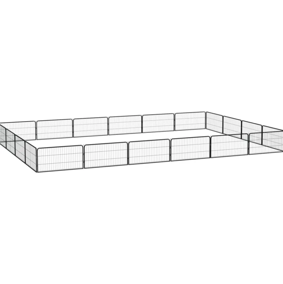 MAISON EXCLUSIVE - Parc pour chien 20panneaux noir 100x50cm acier enduit de poudre