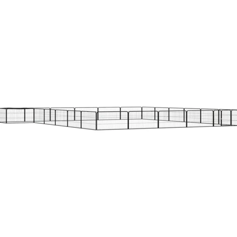 MAISON EXCLUSIVE - Parc pour chien 24panneaux noir 100x50cm acier enduit de poudre