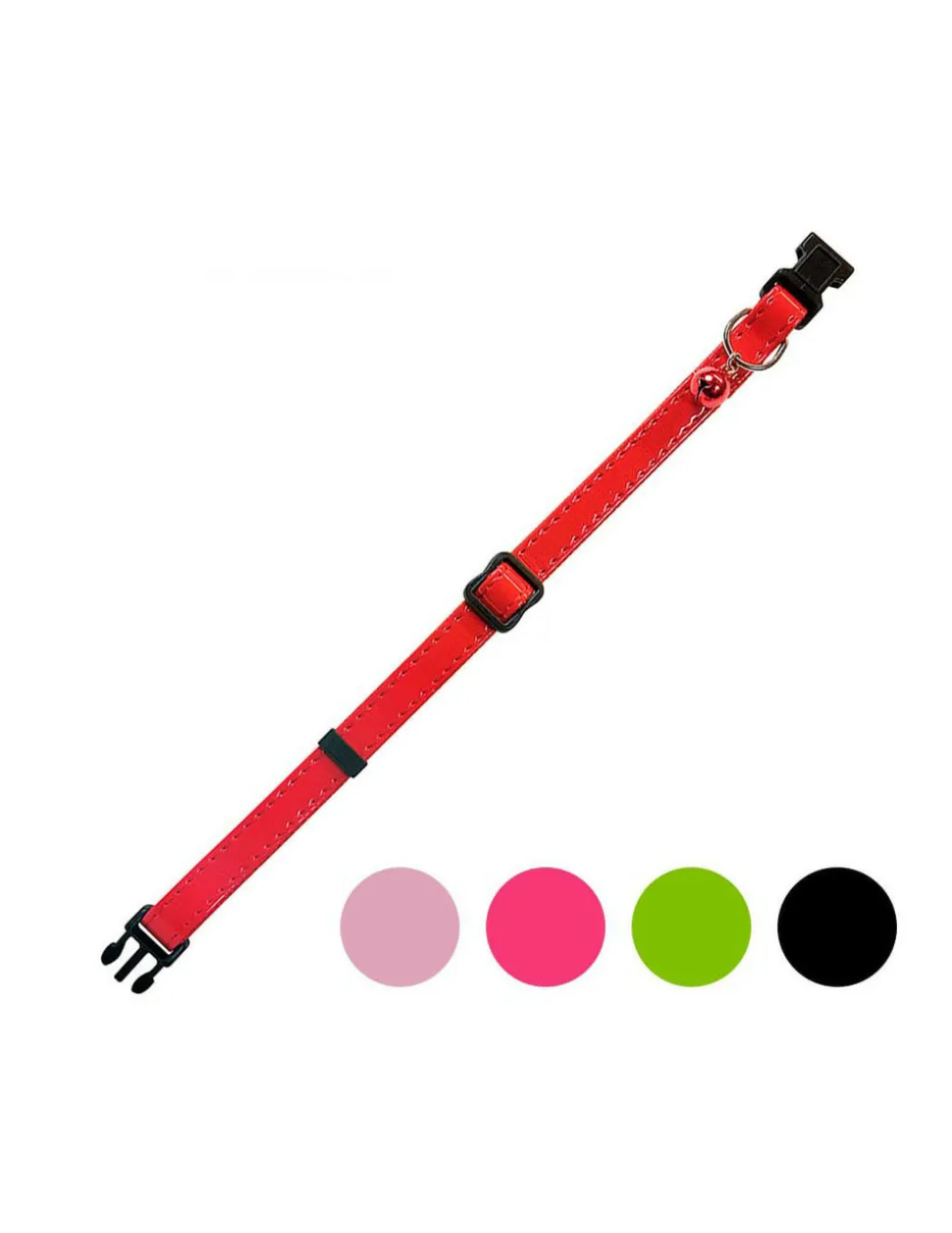 NAYECO - Collier chat cuir mac cuir verni couleurs assorties nayeco