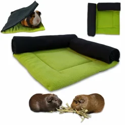 NEO SOLVO - Coussin polaire avec 2 boudins tunnels pour cochon d'inde