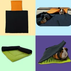 NEO SOLVO - Coussin polaire avec 2 boudins tunnels pour cochon d'inde