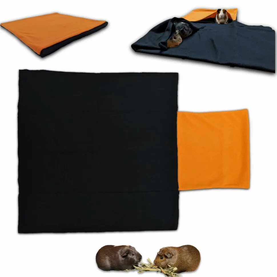 NEO SOLVO - Lot de 2 coussins polaire pour cochon d'inde et lapin avec cachette et couverture intégrée
