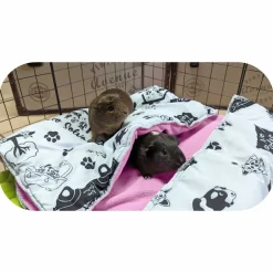 NEO SOLVO - Lot de 2 - tapis pour cochon d'inde et lapin en polaire 105 x 70 cm - polaire absorbant, lavable en machine, economique