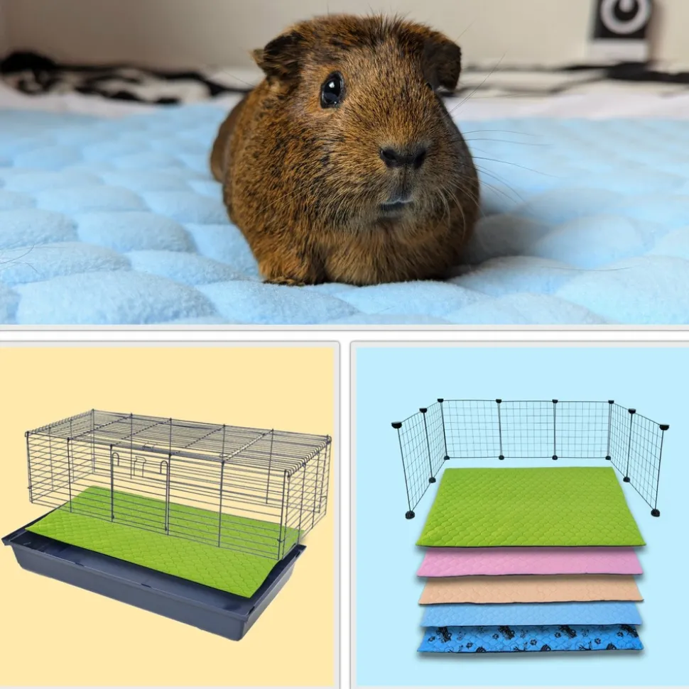 NEO SOLVO - Lot de 2 - tapis qui remplace la litière pour cochon d'inde et lapin - absorbant, imperméable, passe en machine 140 x 70 cm