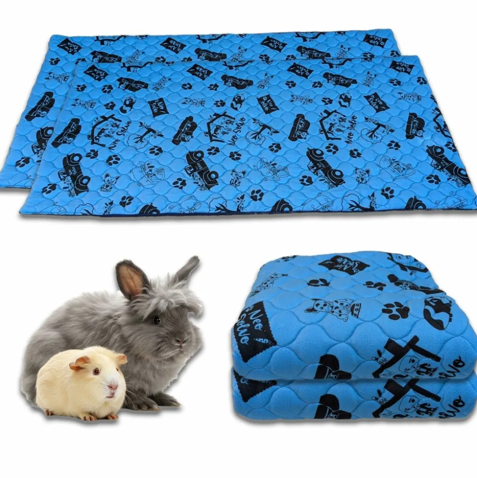 NEO SOLVO - Lot de 2 - tapis qui remplace la litière pour cochon d'inde et lapin - absorbant, imperméable, passe en machine 60 x 50 cm