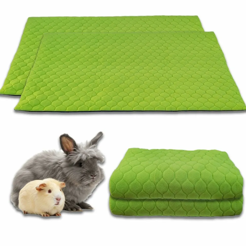 NEO SOLVO - Lot de 2 - tapis qui remplace la litière pour cochon d'inde et lapin - absorbant, imperméable, passe en machine 105 x 105 cm