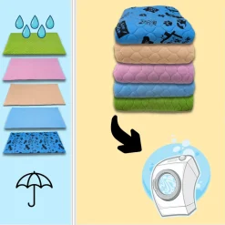 NEO SOLVO - Lot de 2 - tapis qui remplace la litière pour cochon d'inde et lapin - absorbant, imperméable, passe en machine 105 x 105 cm