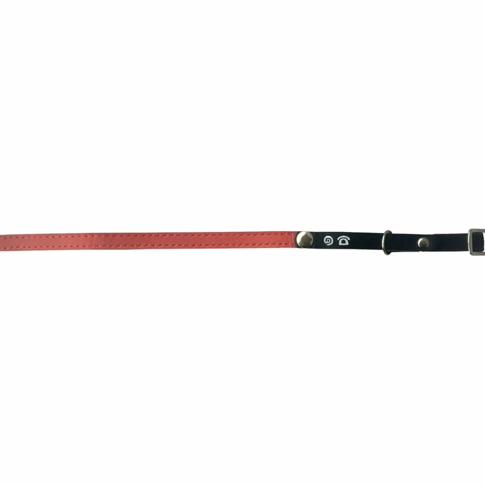 OH MY CAT - Collier en cuir porte adresse chat : rouge
