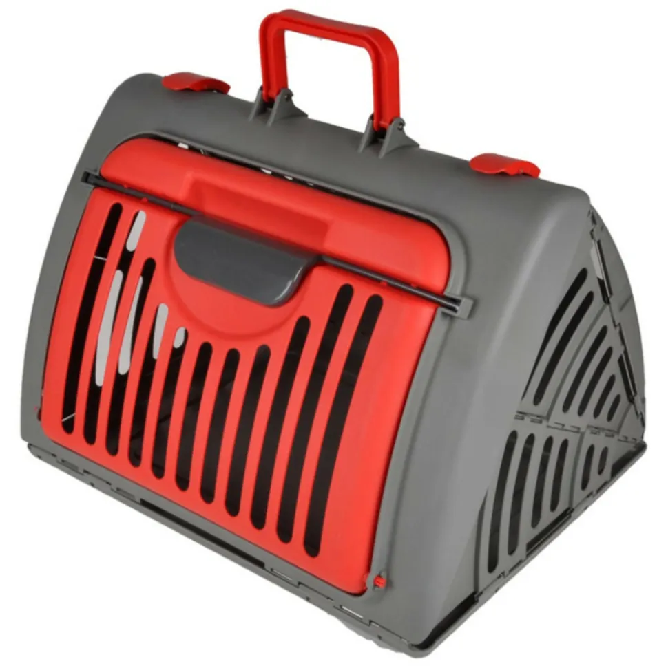 PARIS PRIX - Caisse de transport pour chat "pliable" 46cm rouge