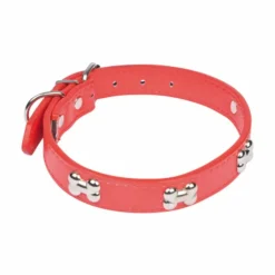 PARIS PRIX - Collier fantaisie pour chien "os" 45cm rouge