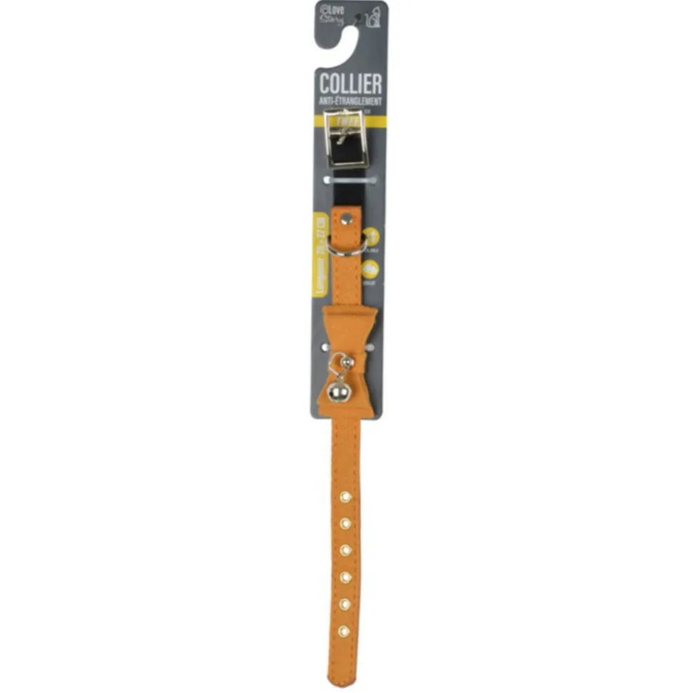 PARIS PRIX - Collier pour chat "anti etranglement" 27cm moutarde