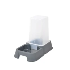 PARIS PRIX - Distributeur d'eau & croquettes "chat" 1,5l gris