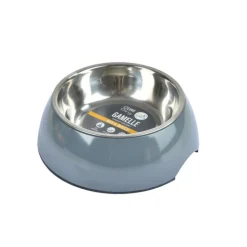 PARIS PRIX - Gamelle pour chien & chat "bol inox" 17cm anthracite