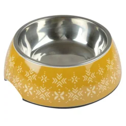 PARIS PRIX - Gamelle pour chien & chat "ethnic" 17cm moutarde