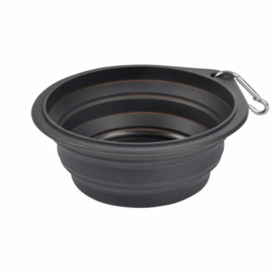 PARIS PRIX - Gamelle rétractable pour chien "voyage" 15cm anthracite