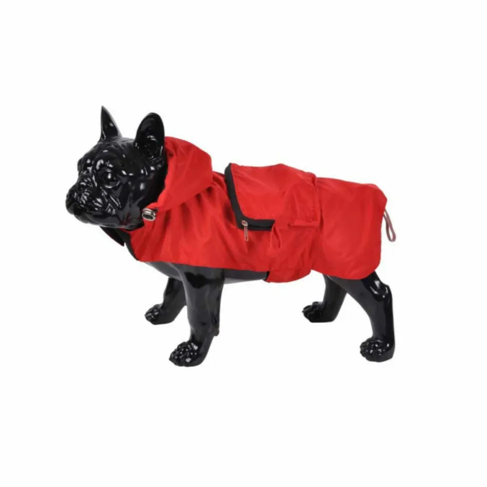 PARIS PRIX - Imperméable pour chien "capuche & poche" 30cm rouge