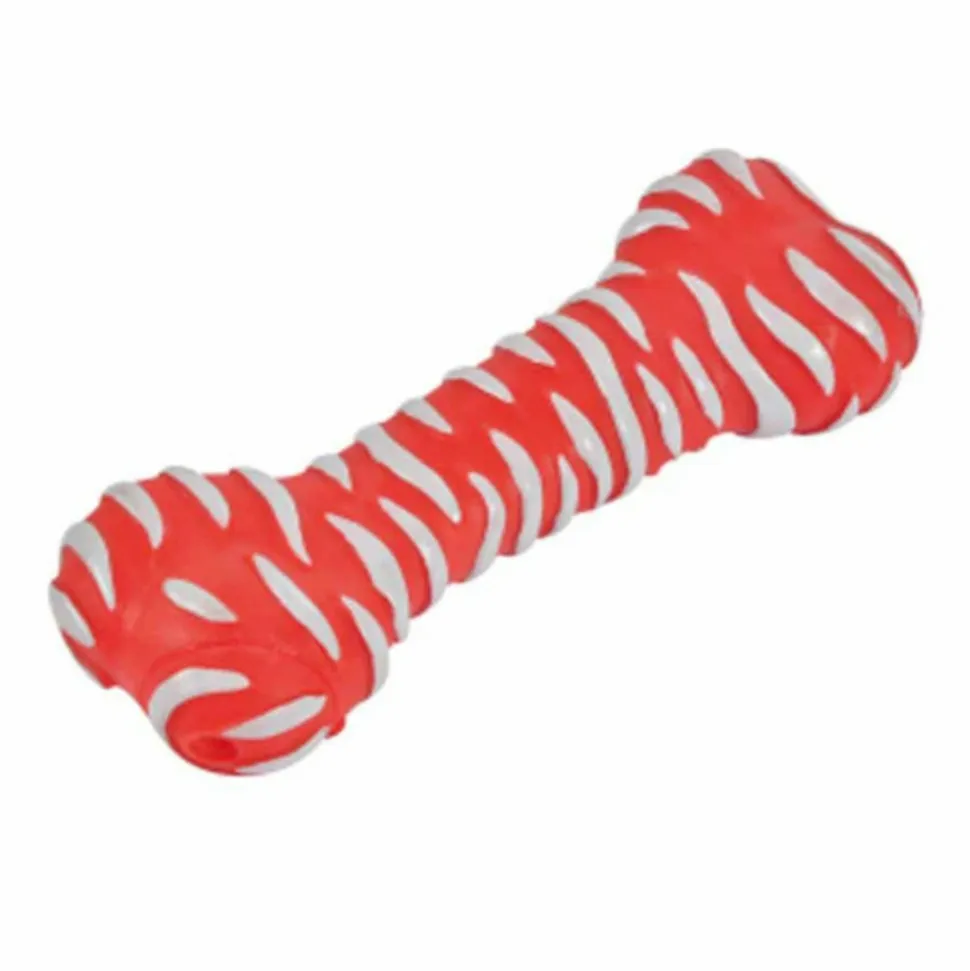 PARIS PRIX - Jouet pour chien "forme os" 18cm rouge