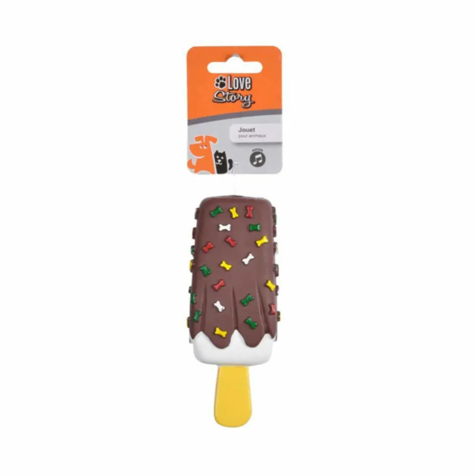 PARIS PRIX - Jouet pour chien "glace" 15cm marron